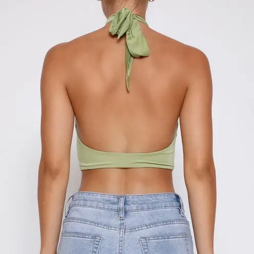 Tiger Mist Ilina Cowl Neck Top Size Small Cut‎ Out Tie Neck Green