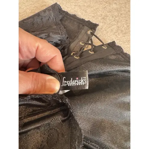 Fredricks of Hollywood Victorian Whimsigoth Corset Womens 36 Black Floral Lace