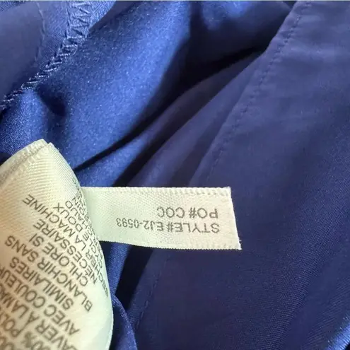 Eliza J Floral Chiffon Surplice Asymmetric Midi Dress Navy Size 8 NWT