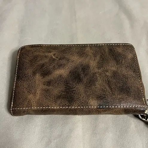 Montana West Western Leather Wristlet Wallet • • Concho Cowgirl Clutch Brown