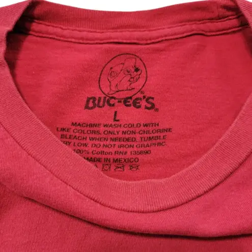 Shirt Size Large Graphic Print T-Shirt Bucee's Graphic Tee Red Unisex