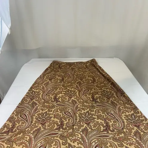 Pendleton Vintage Paisley A Line Maxi Skirt Tan Brown and Orange Classic Boho