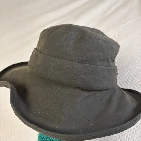 Barbour Waxed Cotton Hat Small Green Waterproof Country Classic Fleece Lined