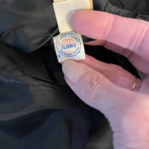 Glen Echo Sportswear vintage open front black blazer w/braided swirl trim sz. 14