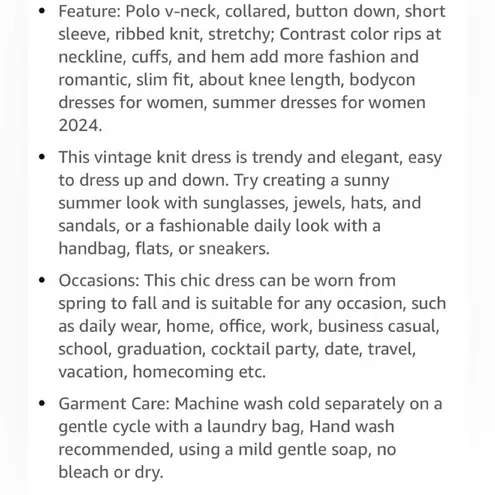 Merokeety Women's V Neck Ribbed Knit Midi Dress Short Sleeve Button Small