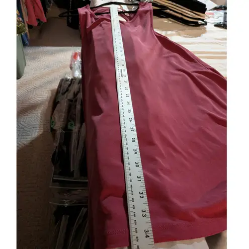 Avec Toi Boutique $127 Large Burgundy Sleeveless Cross Cutout Back Swing Dress Pink