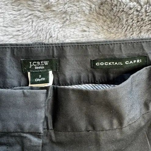J Crew Cocktail Capri Pants Women's Sz 2 Gray City Fit Cotton