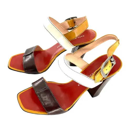Marc Jacobs Marc by Marc Jacob’s 6.5 M Color Block Stylish Multicolor Heeled Sandals - Image 4
