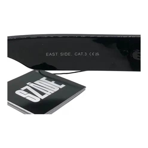 SZADE NIB East Side Black Ink Sustainable On Trend Rectangular Frame Sunglasses