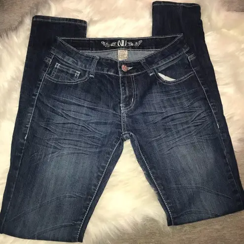 ✨HP✨Embellished Wing Cross Low Rise Skinny Jeans✨ Blue Size undefined