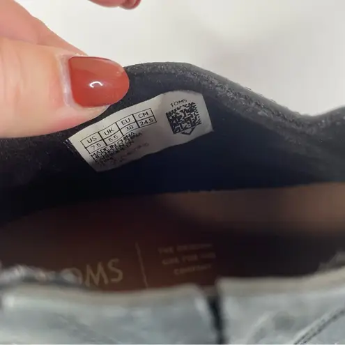 Toms  Womens Leilani Black Leather Ankle Booties Size 7.5