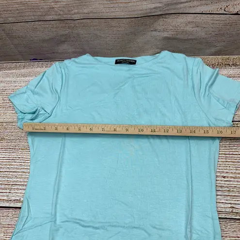 US Allfy Fashion Women's Azure Blue Slim Fit Midi T Shirt Dress Size Large New