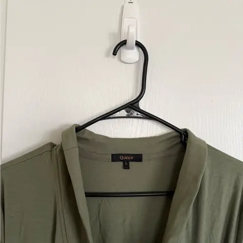 Quince Tencel Jersey Midi Wrap Dress in Sage