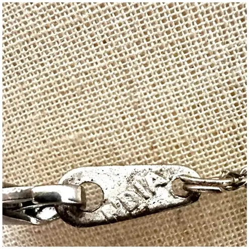 Vintage hand painted butterfly bird pendant necklace