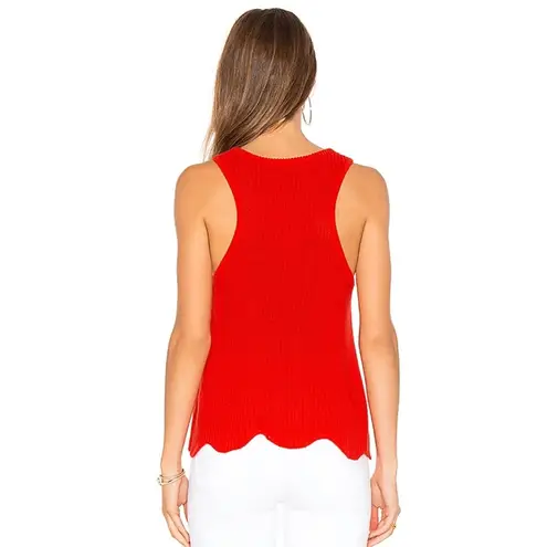 autumn cashmere Scallop Shaker Tank in Apple