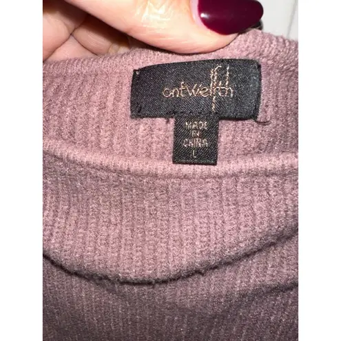 On Twelfth Mauve Square Neck Long Sleeve Satin Blouse