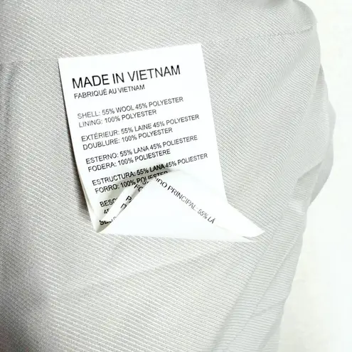 Club Monaco Mair Textured Single Button Wool Blazer Jacket Size 4 Gray Office