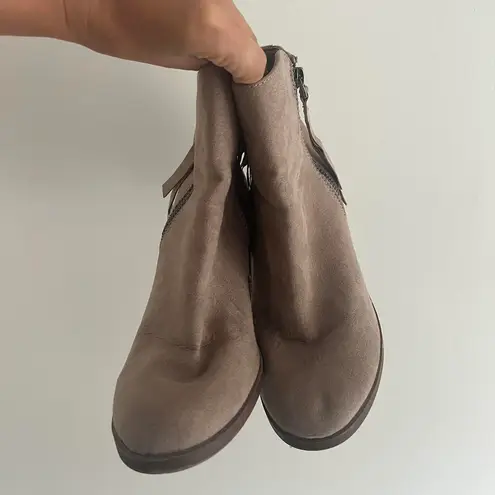 Light Brown Suede Booties Size 6