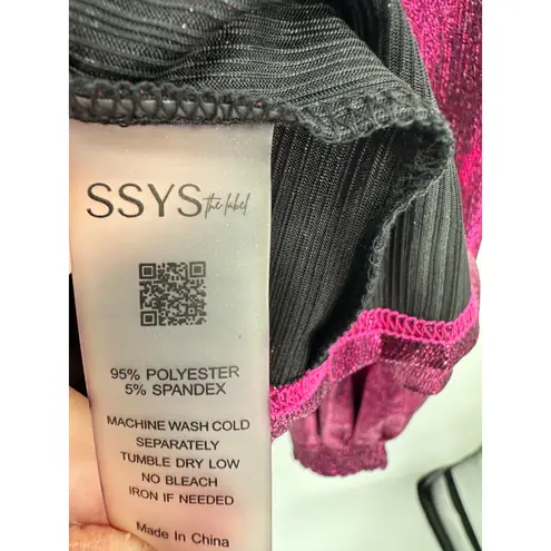 SSYS The Label The Noel Top Women Size Medium Metallic Pink High Neck Party