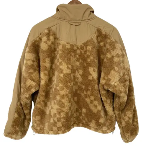 JoyLab NWT Faux Fur Lightweight Jacket Brown Tan Size Small Pockets Zip Front