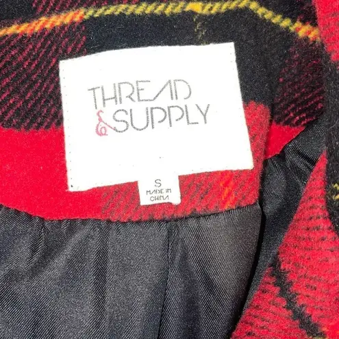 Thread & Supply Moto Jacket Lumberjack Plaid Vintage 1980’s Size Small Red