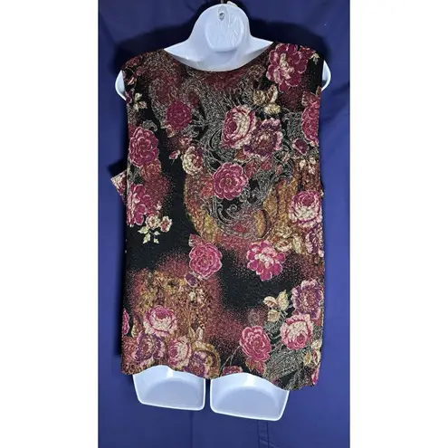 White Stag Women's Multicolor Geometric Metallic Thread Sleeveless Tank Top XL