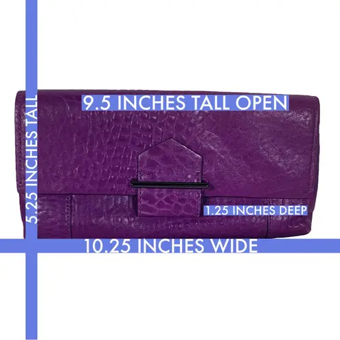 REED KRAKOFF PEBBLED PURPLE LEATHER CLUTCH BAG W/DUST BAG