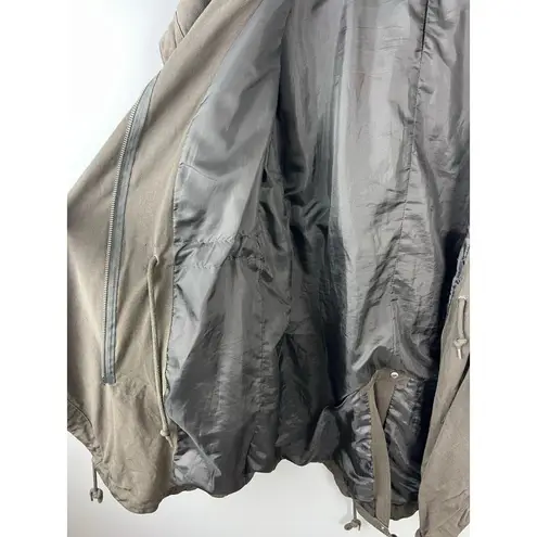 All Saints Portere Draped Hooded Parka in Army Green 4