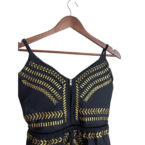 Biliblond Onepiece Overall Swim in Black Gold Womans XL NWT