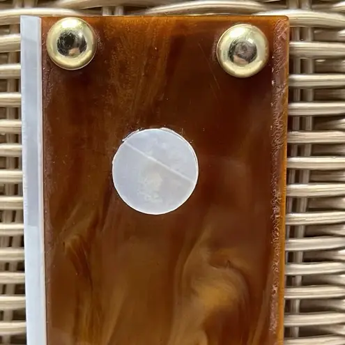 Vintage Wicker Handbag Basket Weave Lucite Handle MCM Hong Kong Art Deco Purse