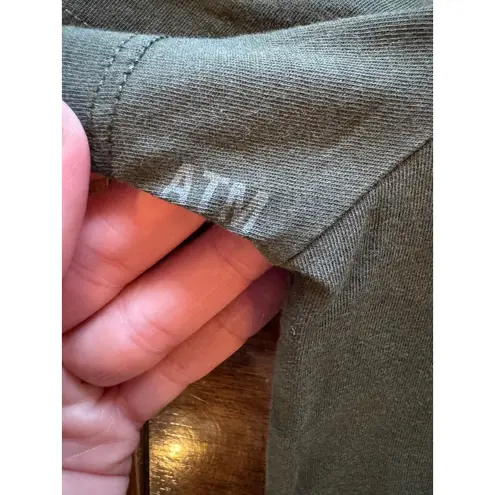 ATM Anthony Thomas Melillo Shirt Women Small Olive Green Crew Neck Cotton Tee