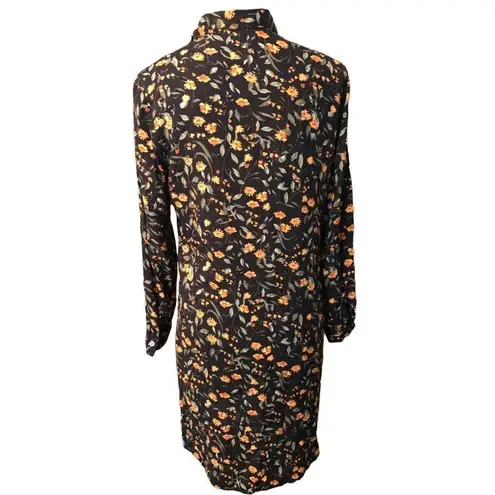 Polo  Live black and orange ditzy floral shirt dress