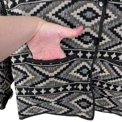 Jane Ashley Vintage Western Aztec Cowgirl Tapestry Boxy Barn Jacket Womens Small