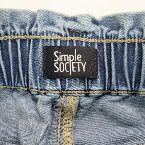 Simple Society  Womens Size 5 / 27 Paper Bag Light Wash Denim Blue Jeans Stretchy