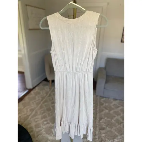 Monteau Los Angeles Linen Midi Dress Button Front Beige Neutral M Summer Autumn Brown Size M