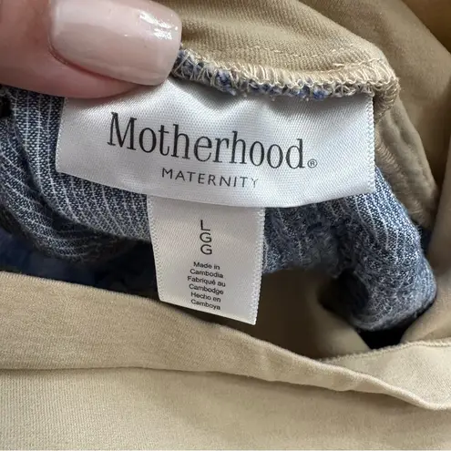 Motherhood Maternity Cotton Blue Shorts with Tummy Panel, Size Large