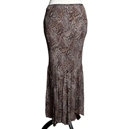 Newport News Snakeskin Print Stretch Maxi Skirt Size 8 | Mermaid Hem Y2K Grunge
