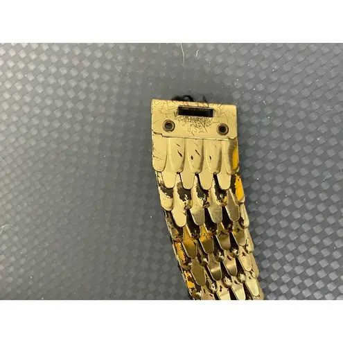 Vintage 70s Gold Metal Fish Scale Stretch Belt Disco Size Medium/Large