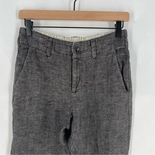 Formidable DAR Handmade Gray Linen Lightweight Mid Rise Slim Leg Pants Size XS