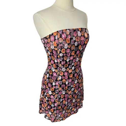 NWOT MISCREANTS Cupid Mini Dress in Orange Pink Lace Multiple Size 8