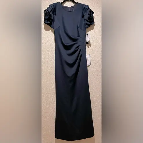 XScape NWT  Ruched Fit & Flare Gown Midnight Blue Size 10