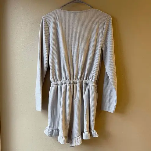 Miss Selfridge Grey Waffle Frill Romper Size 8