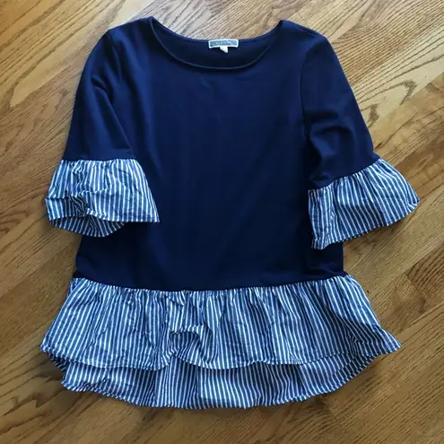 Pleione blue peplum top