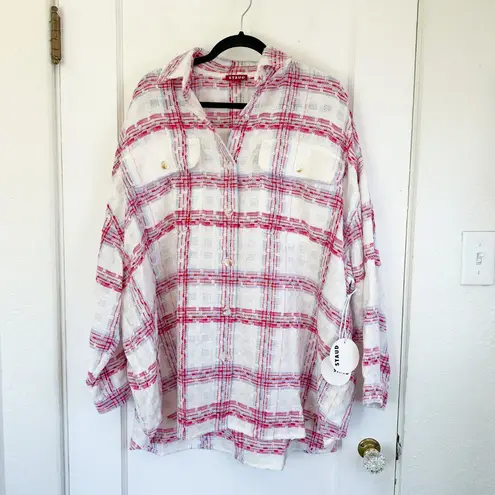 STAUD | NWT Bassetti Oversized Shirt Jacket Tea Towel Top M/L $395