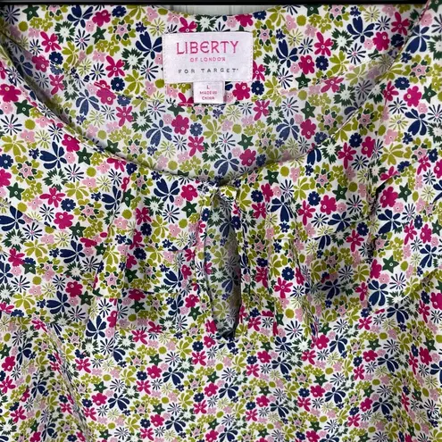 Liberty of London for Target Ruffle Top Ditsy Floral Print Size Large Retro 2009 Pink