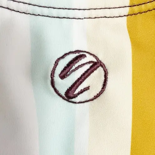 Nani Swimwear One Piece Swimsuit Size Medium Retro Stripe Modest Crisscross Back White