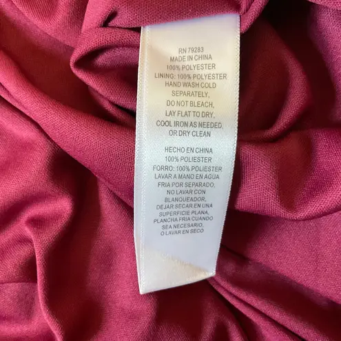 Alex Evenings Wine Red Satin Evening Gown Size 12 A-Line Halter Formal Dress