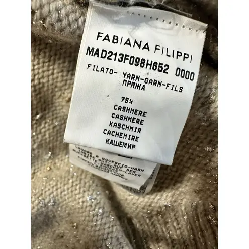 FABIANA FILIPPI Knitted Vest With Drawstring Hood Cashmere EUC Size M Tan Size M