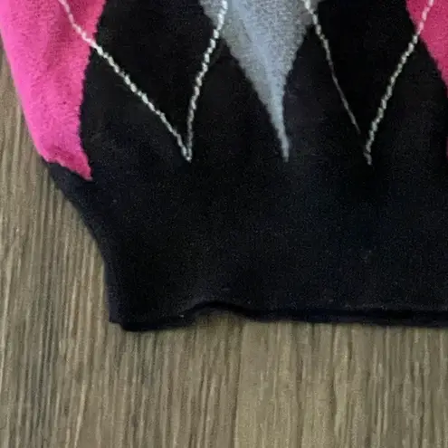 Current Mood by Dollskill Backyard Betty Argyle Mini Skirt Pink Black White S