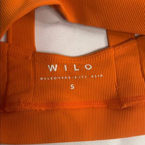 Vibrant Orange Seamless Sports Bra with Ruched Front